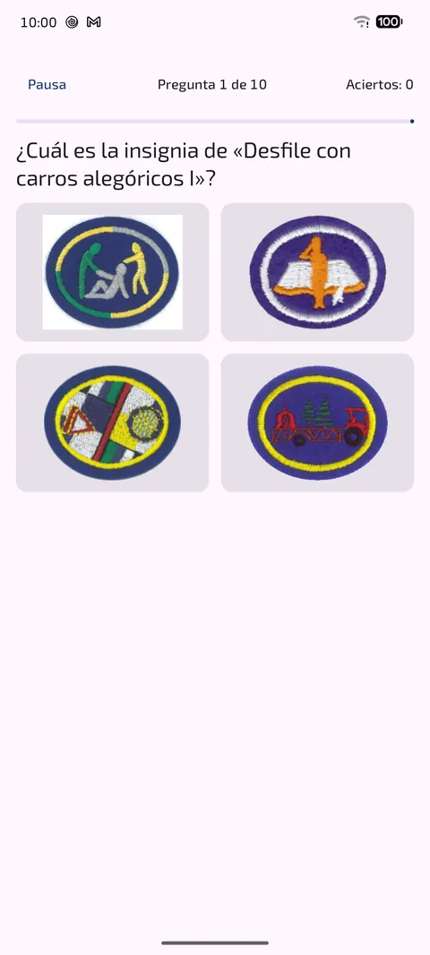 Pregunta del juego de insignias