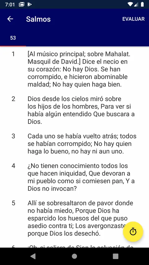 Lectura del libro de Salmos