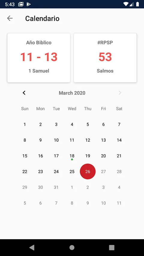 Calendario de lectura